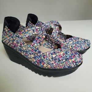 Bernie Mev Lulia Multicolor Woven Criss-Cross Wedges, EU size 39